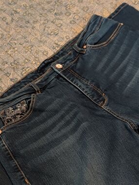 Code Bleu Women's Dark Blue Jeans with Embroidered Pocket